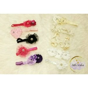 Baby girl headbands and Barefoot (New)